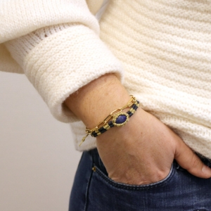 bracelet macramé avec pierre naturelle