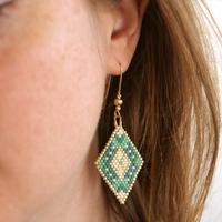 boucles d'oreilles tissages brick stitch