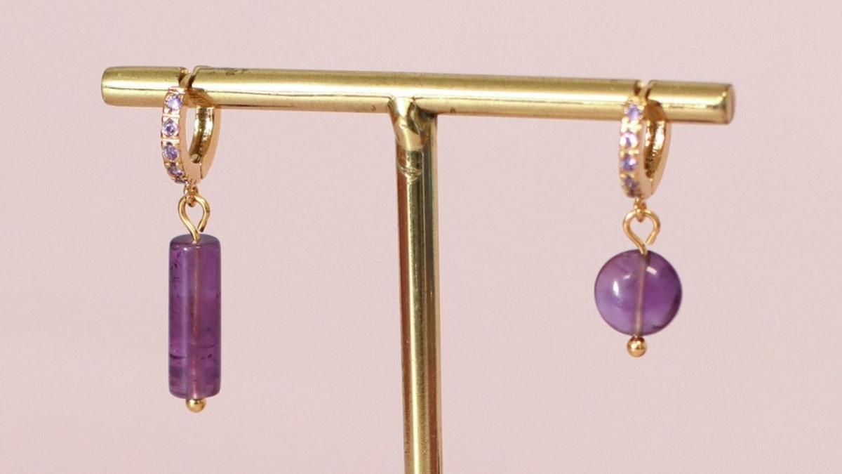 boucles d'oreilles améthyste