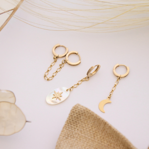 boucles d'oreilles plaqu&eacute; or