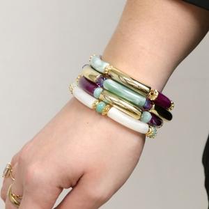 bracelet perle tube acrylique