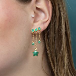 boucles pendantes en malachite