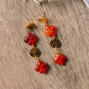 boucles d'oreilles pierre gemme b&eacute;lier