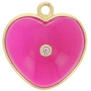 pendentif coeur calcedoine rose