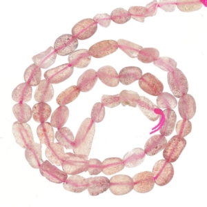 perle ovale strawberry quartz