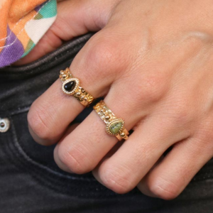 bague prête à porter en onyx noir