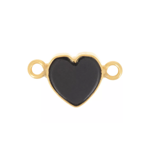 intercalaire coeur onyx noir Perles&Co