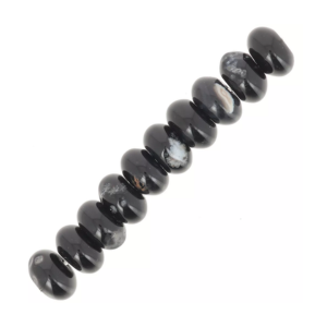 perles rondelles agate noire