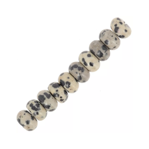 perles rondelles jaspe dalmatien