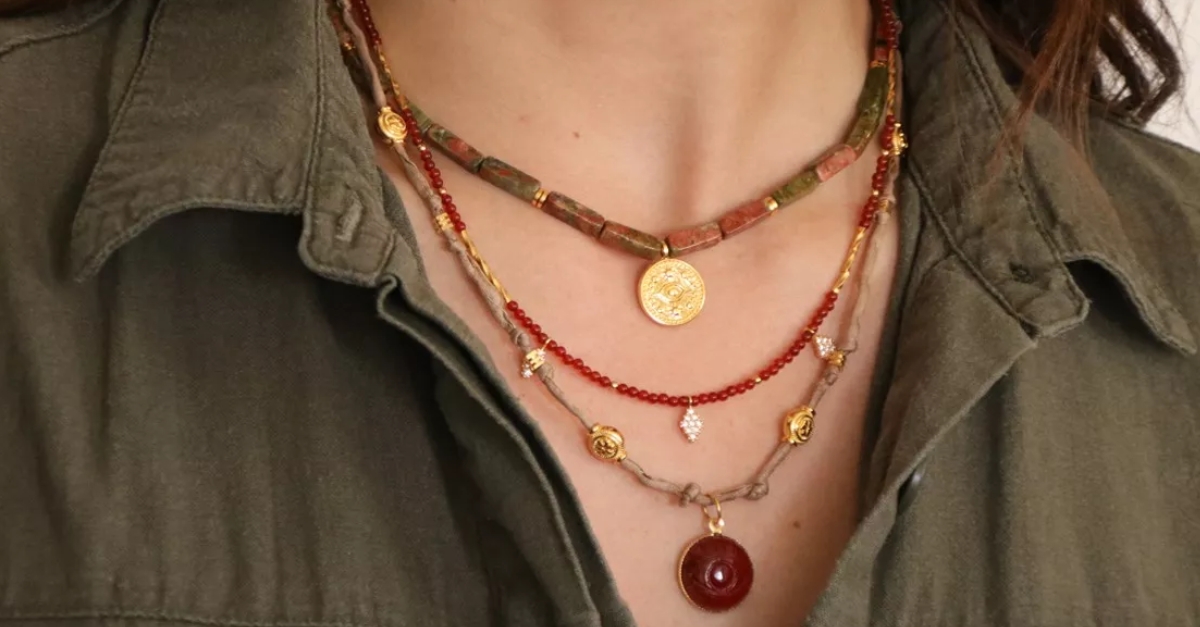 collier multirang unakite