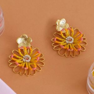 boucles d'oreilles fleur rocailles miyuki