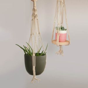 suspension à fleur en macramé