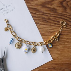 bracelet charms DIY en acier inoxydable
