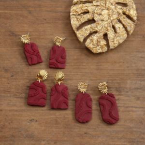 diy Boucles d'oreilles texture de fils polymère