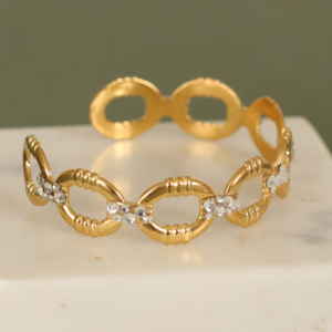 bracelet en acier inox avec strass