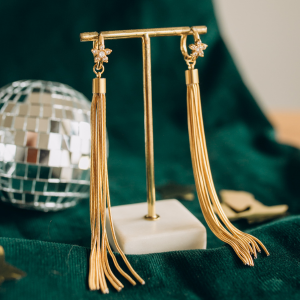 boucles d'oreilles franges dorées