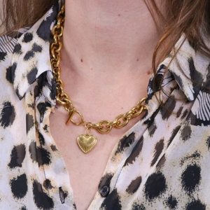 collier coeur acier inoxydable