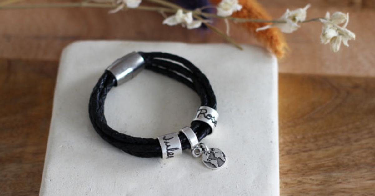 Bracelet gravé homme