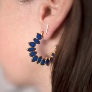 boucles d'oreilles bleu cobalt