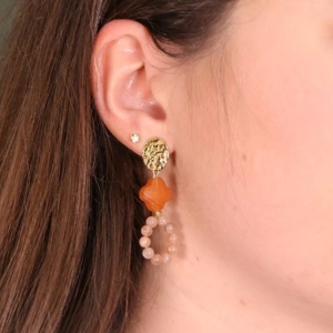 boucles oreilles pierre naturelle