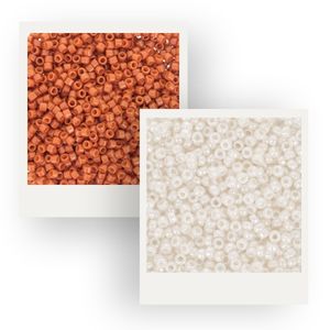 rocailles Miyuki terracotta et ivoire