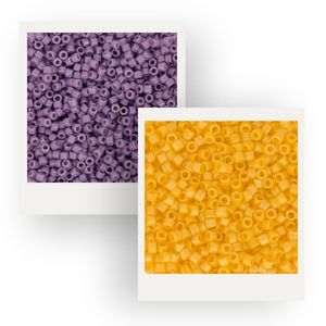 rocailles Miyuki : lilas et jaunes