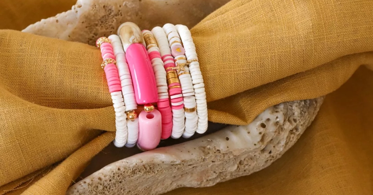 Bracelets élastiques rose