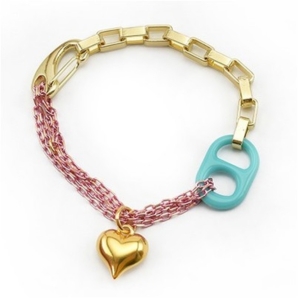 bracelet breloque coeur effet bulle