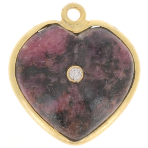 pendentif coeur rhodonite