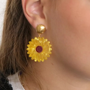 boucles d'oreilles tournesol