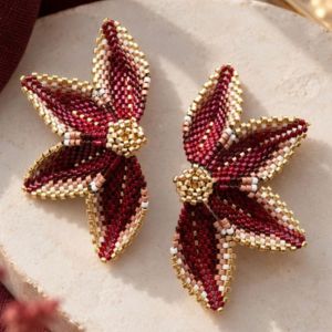 boucles d'oreilles tisées - idée de bijoux pour marché de noel