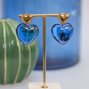 boucles d'oreilles coeur en résine