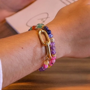 bracelet pierre gemme colorée