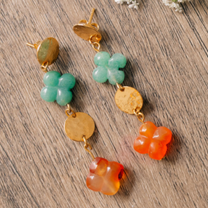 boucles d'oreilles porte bonheur tr&egrave;fle