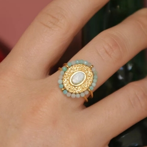 bague tissage de perles