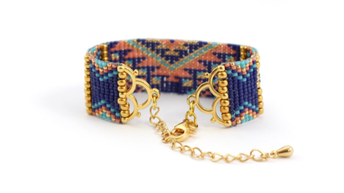 Schema  Miyuki weave bracelet in rocailles 15 and 8 with scales tips