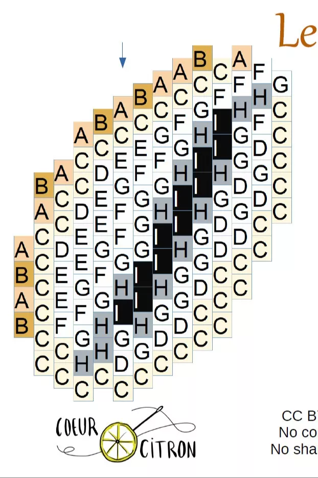 Schema  Cauri shell weaving grid in Miyuki Delicas 11/0