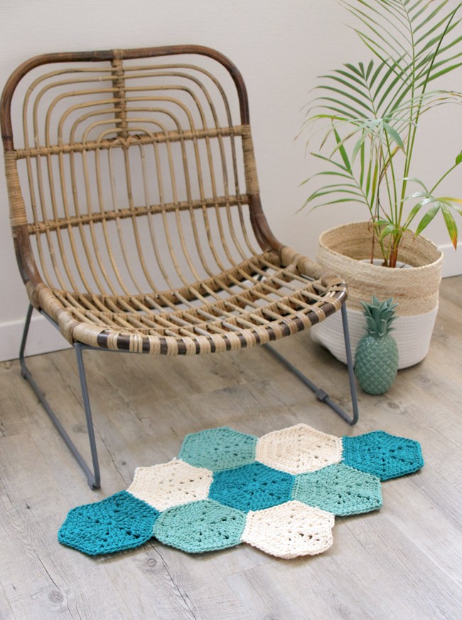 DIY Diamond Hook Rug with Granny Hexagon Natura XL