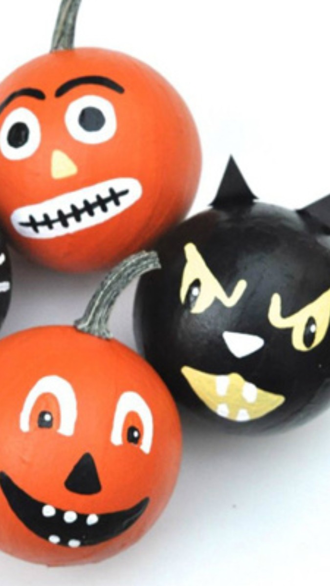 Schema Pumpkin and black cat decorative balls Schema Pumpkin and black cat decorative balls