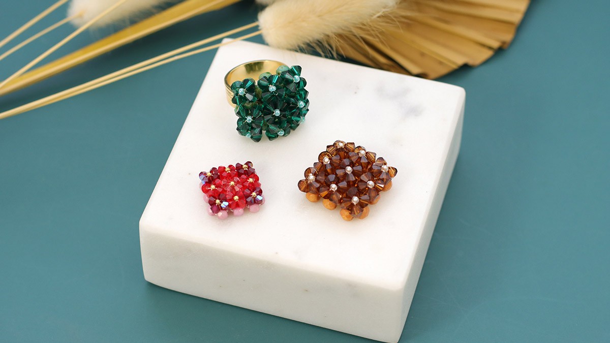 Schema Tuto Square Ring 9 Flowers in PureCrystal Dolls Schema Tuto Square Ring 9 Flowers in PureCrystal Dolls