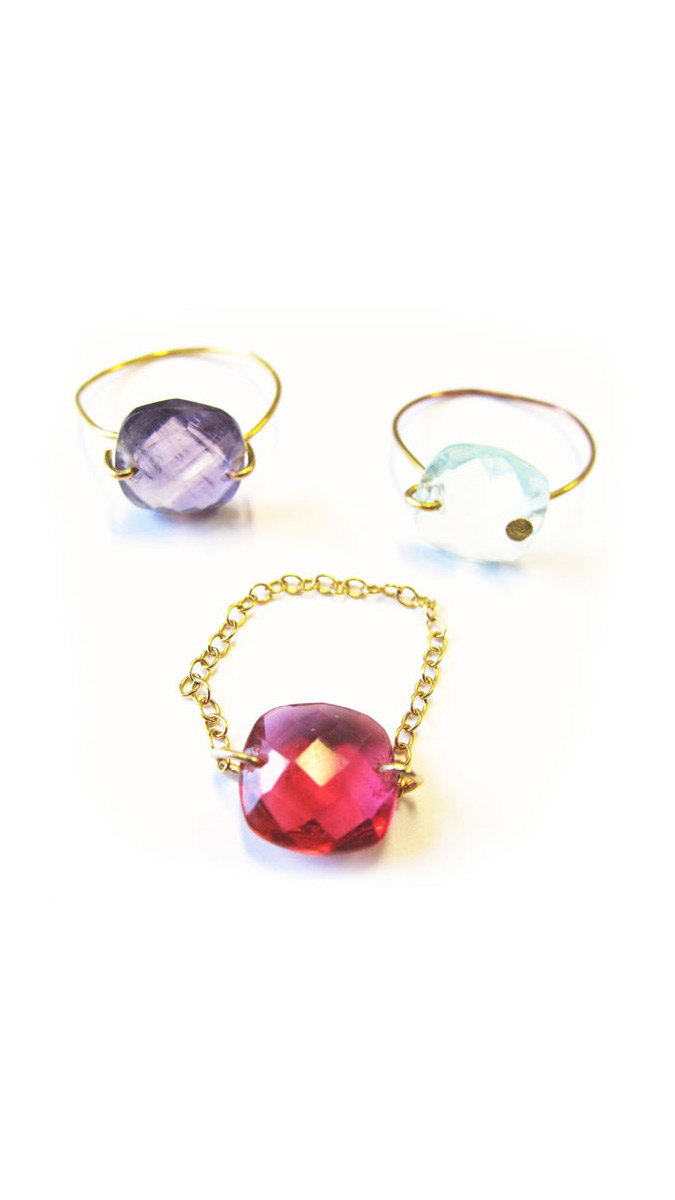 Schema  Rings with faceted Spacer and brass wire