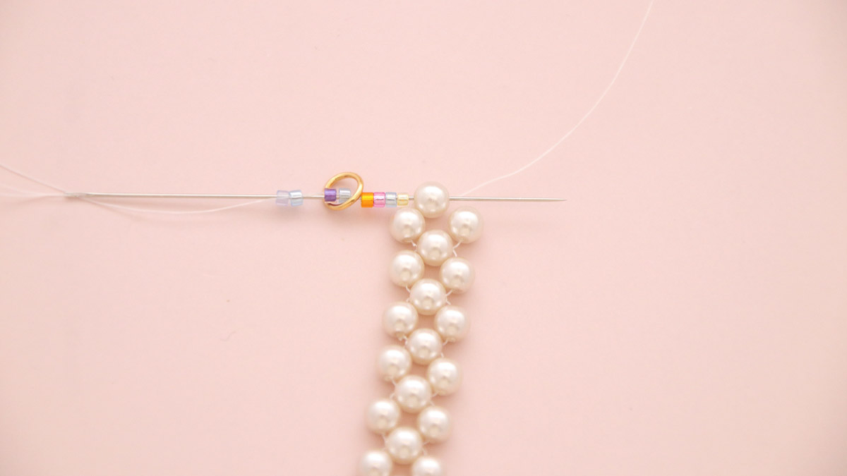 Preciosa and Mix pearl bracelet Miyuki delicas : Step 6