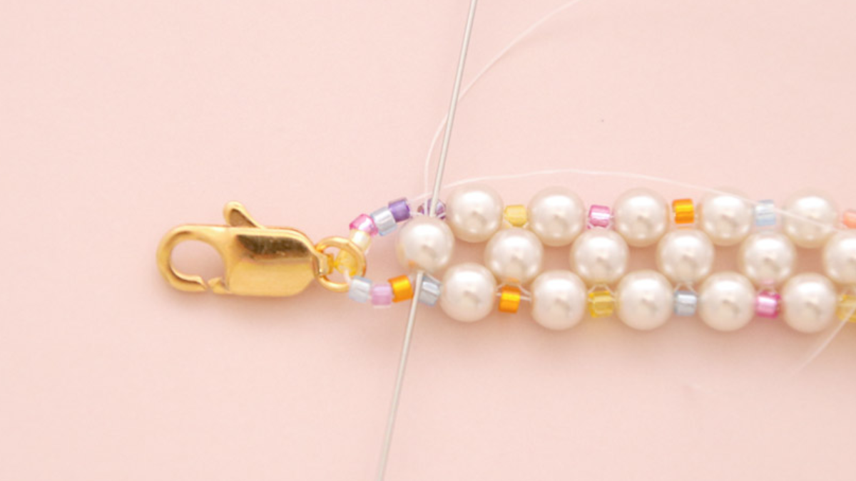 Preciosa and Mix pearl bracelet Miyuki delicas : Step 11
