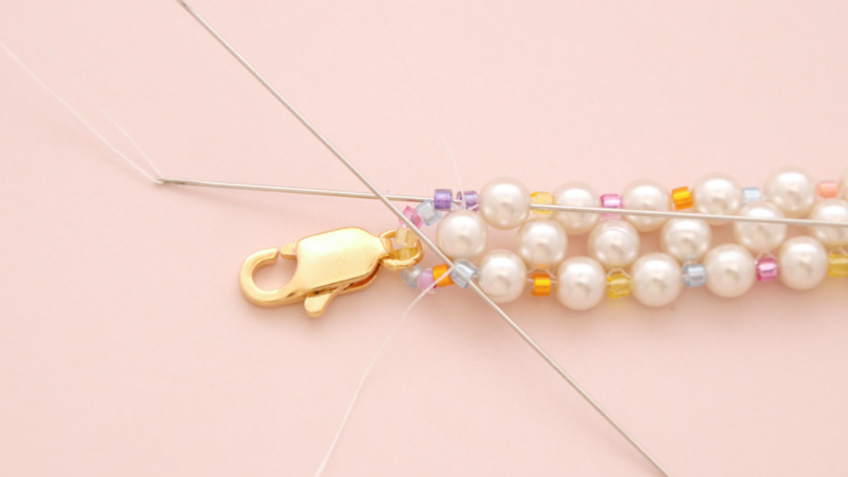 Preciosa and Mix pearl bracelet Miyuki delicas : Step 12