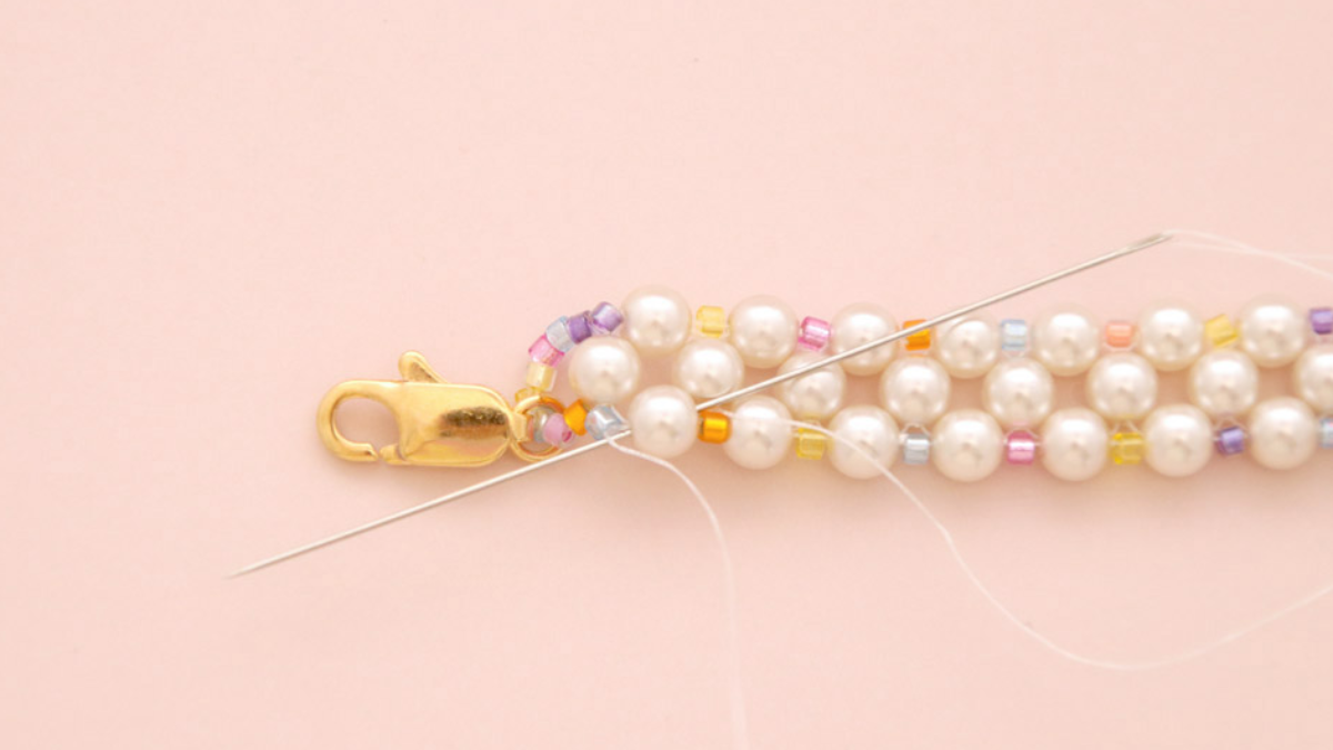 Preciosa and Mix pearl bracelet Miyuki delicas : Step 13