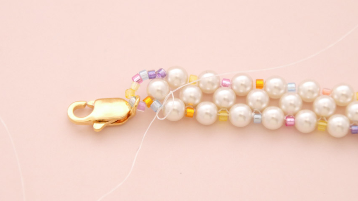 Preciosa and Mix pearl bracelet Miyuki delicas : Step 14