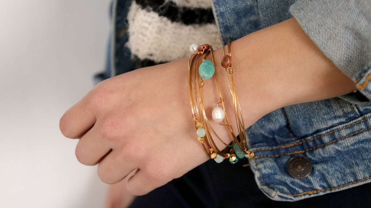 Schema  DIY Brass wire and PureCrystal beads bracelets