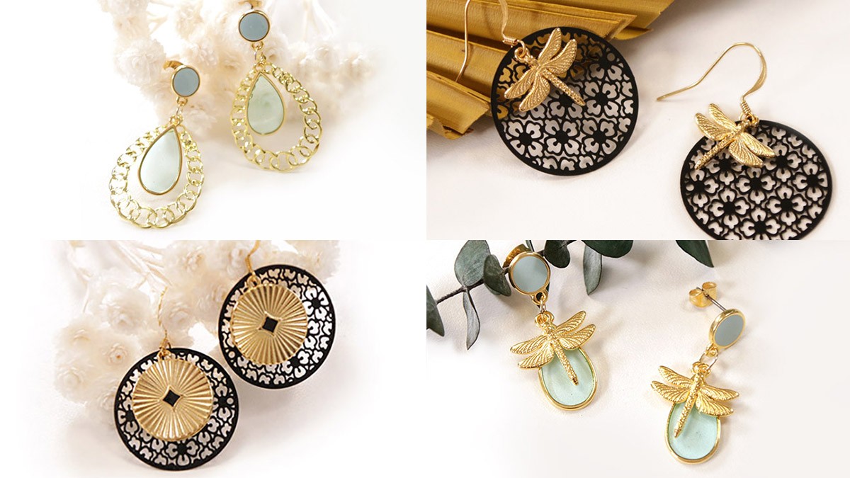 DIY 4 easy earrings ideas with 8 elements DIY 4 easy earrings ideas with 8 elements