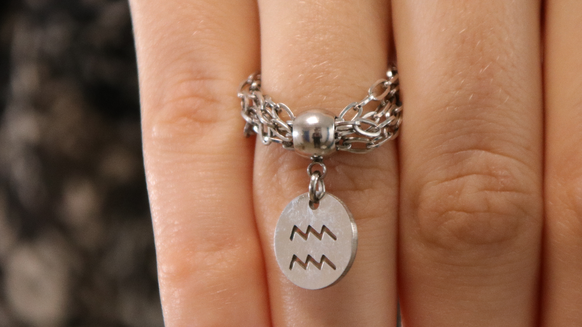 Schema  Stainless steel multi-row chain ring and charm