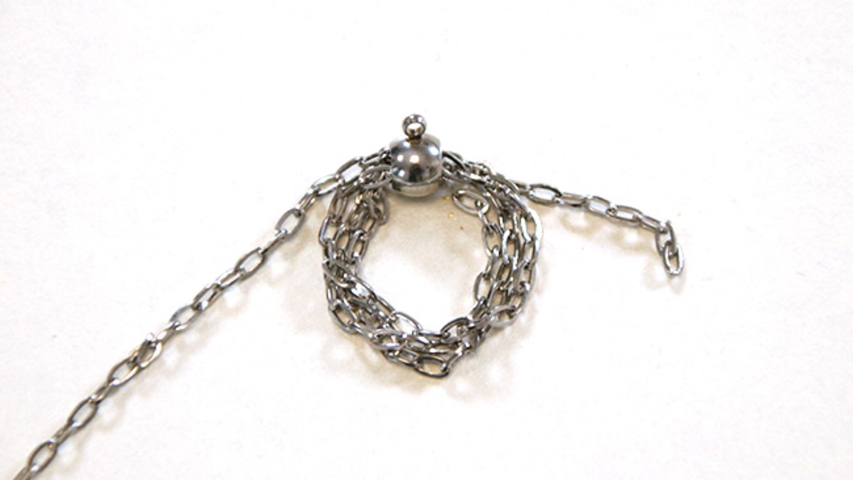 Stainless steel multi-row chain ring and charm : Step 2